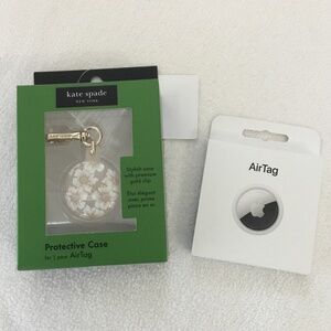 ♦️NWT Bundle of 2 Apple AirTag & Kate Spade AirTag keychain key fob floral